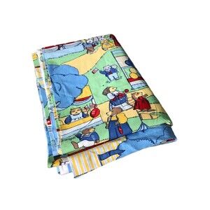 Vintage Waverly Schumacher Childrens STATE FAIR Fabric Animals BUNNIES Bear 6Yd